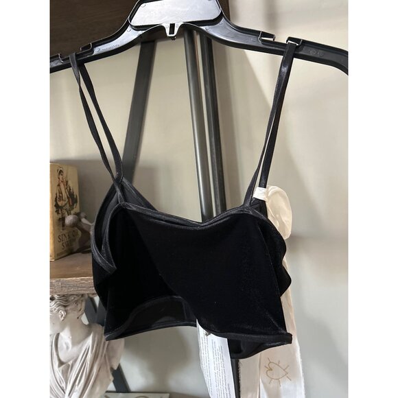 Forte Forte Velvet Cropped Tank Top Black Womens Size 1 US 4 - Picture 6 of 8